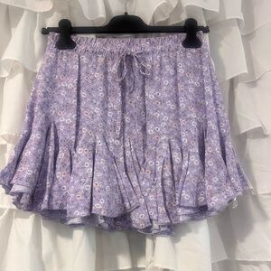 Small Floral Purple Mini Skirt